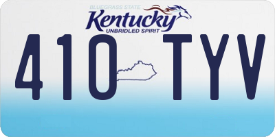 KY license plate 410TYV