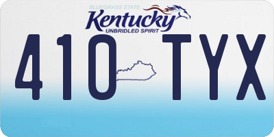 KY license plate 410TYX