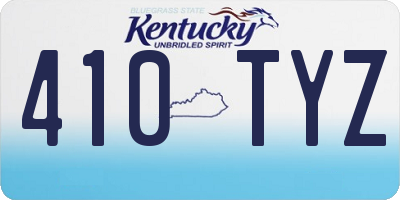 KY license plate 410TYZ