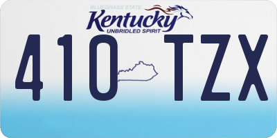 KY license plate 410TZX