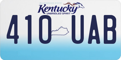 KY license plate 410UAB