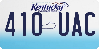 KY license plate 410UAC