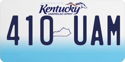 KY license plate 410UAM