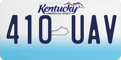 KY license plate 410UAV