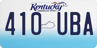KY license plate 410UBA