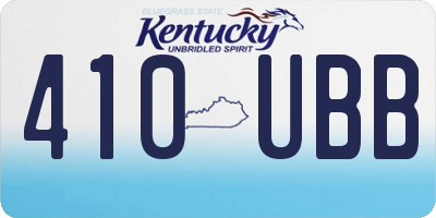 KY license plate 410UBB