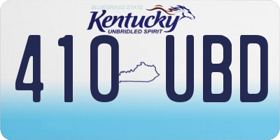 KY license plate 410UBD
