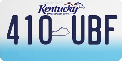 KY license plate 410UBF