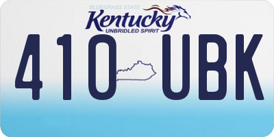 KY license plate 410UBK
