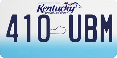 KY license plate 410UBM