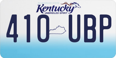 KY license plate 410UBP