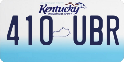 KY license plate 410UBR