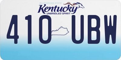 KY license plate 410UBW