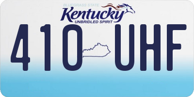 KY license plate 410UHF
