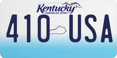 KY license plate 410USA