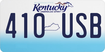 KY license plate 410USB
