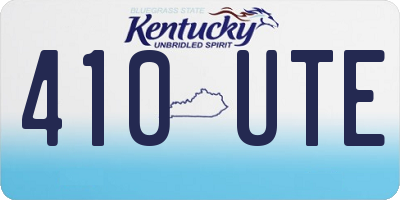 KY license plate 410UTE