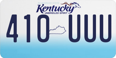 KY license plate 410UUU
