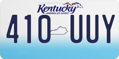 KY license plate 410UUY