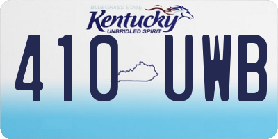 KY license plate 410UWB