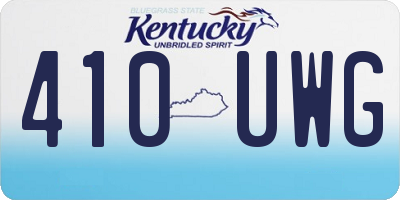 KY license plate 410UWG