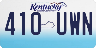 KY license plate 410UWN
