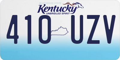 KY license plate 410UZV