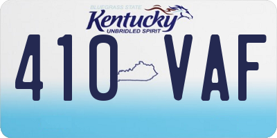 KY license plate 410VAF