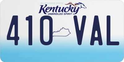 KY license plate 410VAL