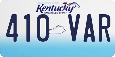 KY license plate 410VAR