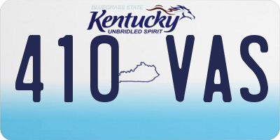 KY license plate 410VAS