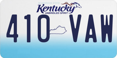 KY license plate 410VAW
