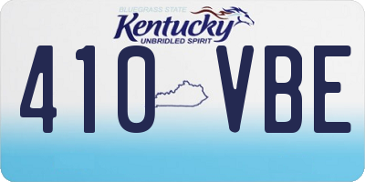 KY license plate 410VBE