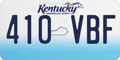 KY license plate 410VBF