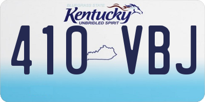 KY license plate 410VBJ