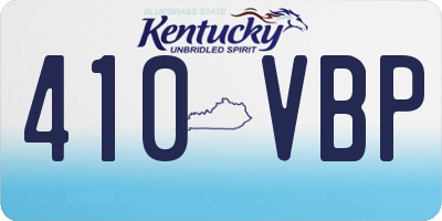 KY license plate 410VBP