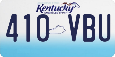 KY license plate 410VBU