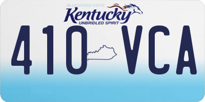 KY license plate 410VCA
