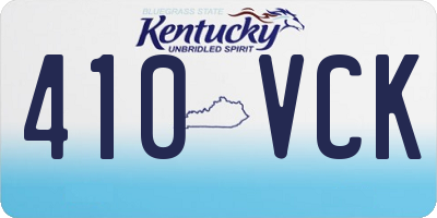 KY license plate 410VCK