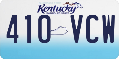 KY license plate 410VCW