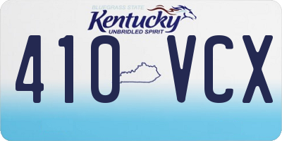 KY license plate 410VCX