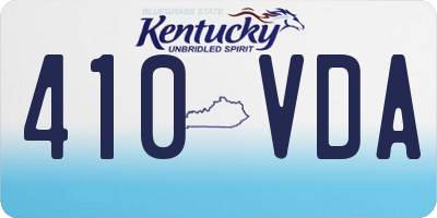 KY license plate 410VDA