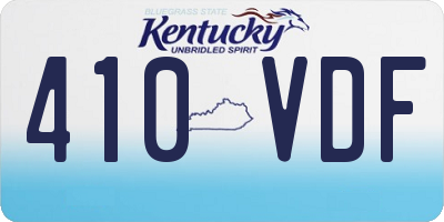 KY license plate 410VDF