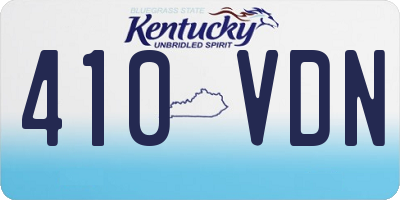 KY license plate 410VDN