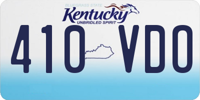 KY license plate 410VDO