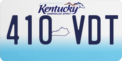 KY license plate 410VDT