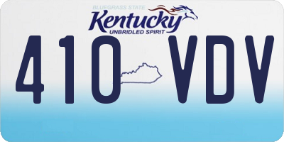 KY license plate 410VDV
