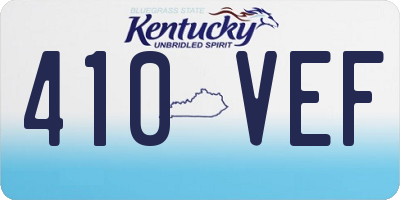 KY license plate 410VEF