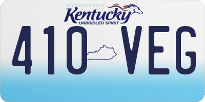 KY license plate 410VEG