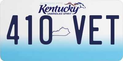 KY license plate 410VET